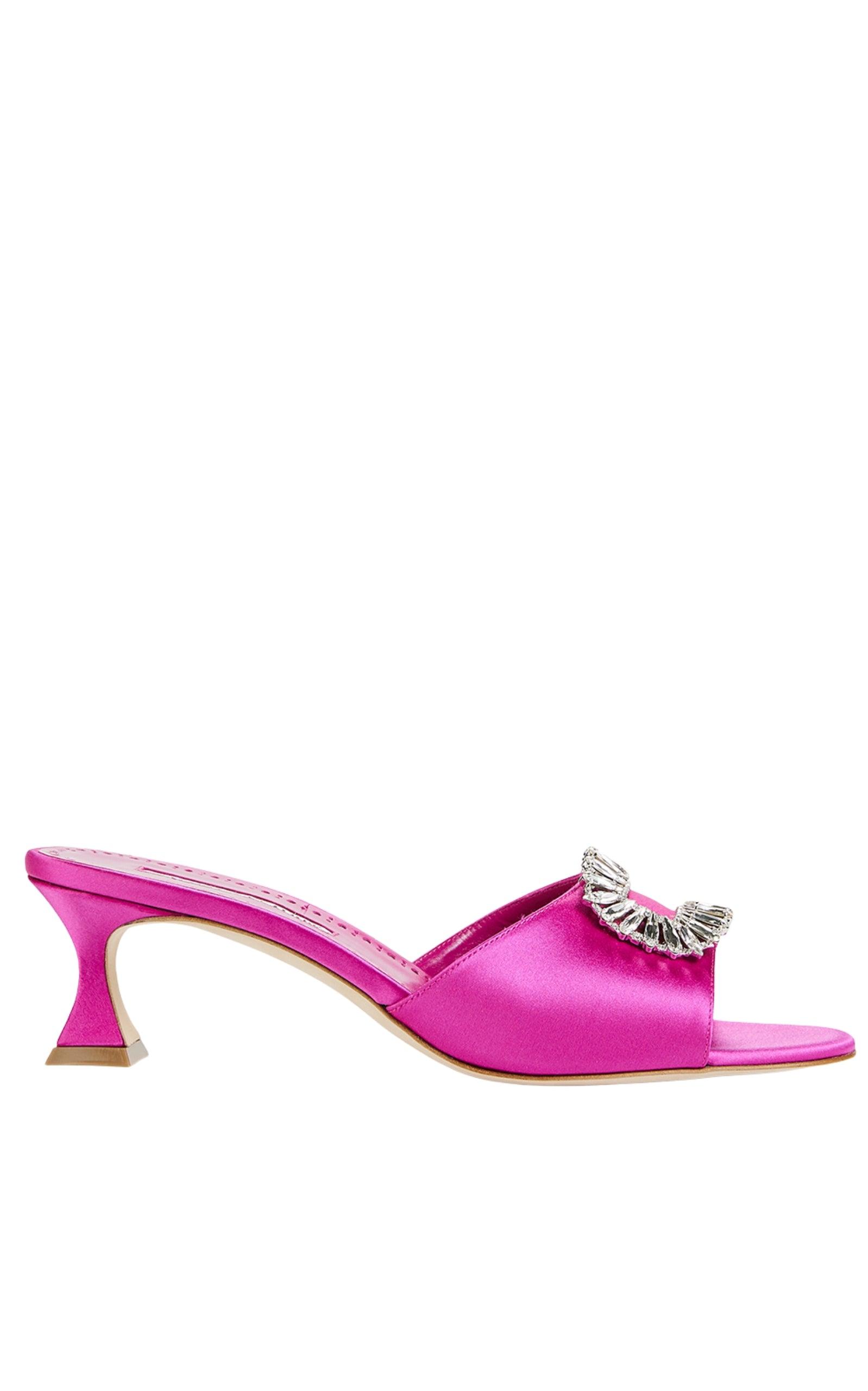 Laalita Crystal Satin Mules MANOLO BLAHNIK