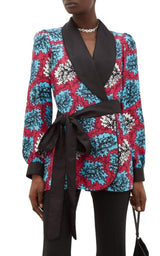 Darcy Coral Print Silk Jacket Mary Katrantzou