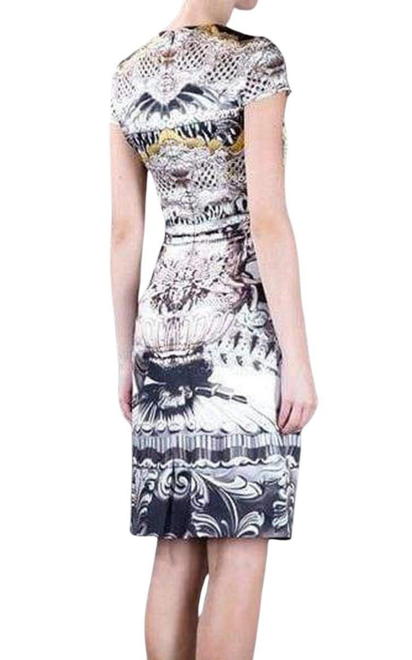 Ebony Scroll Print Silk Dress Mary Katrantzou