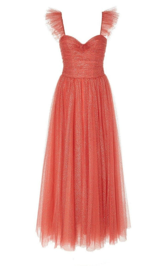 Glitter Tulle Cocktail Dress Monique Lhuillier