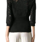 Black Wool Blend Lace Sweater Nina Ricci