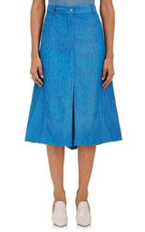 Cotton Blend Corduroy A-Line Skirt Nina Ricci