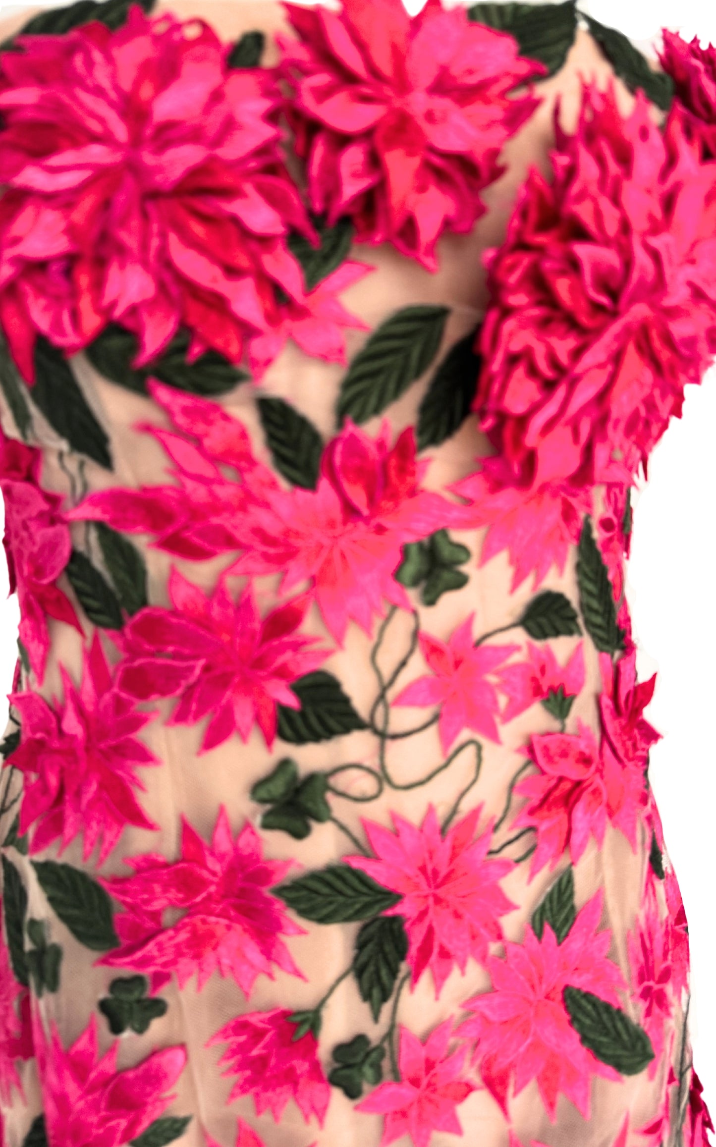 Dahlia Floral-appliqué Mini Dress Oscar de la Renta