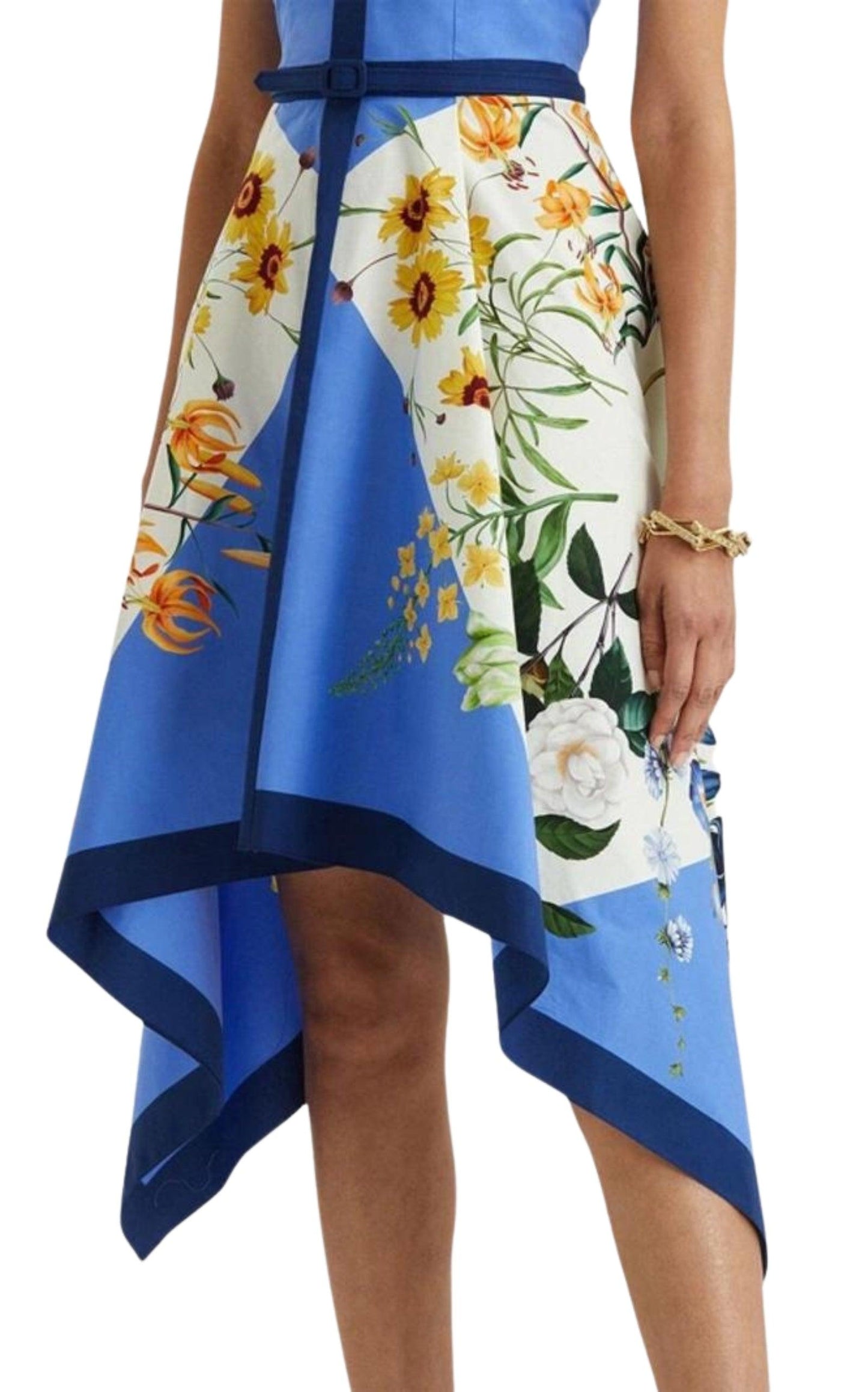 Floral-print Flared Cotton Dress Oscar de la Renta