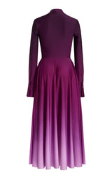 Long-Sleeve Ombre Jersey Midi Dress Oscar de la Renta