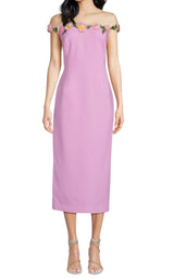 Poppies Illusion Neck Pencil Dress Oscar de la Renta