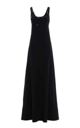 Crepe Satin Long Dress Paco Rabanne