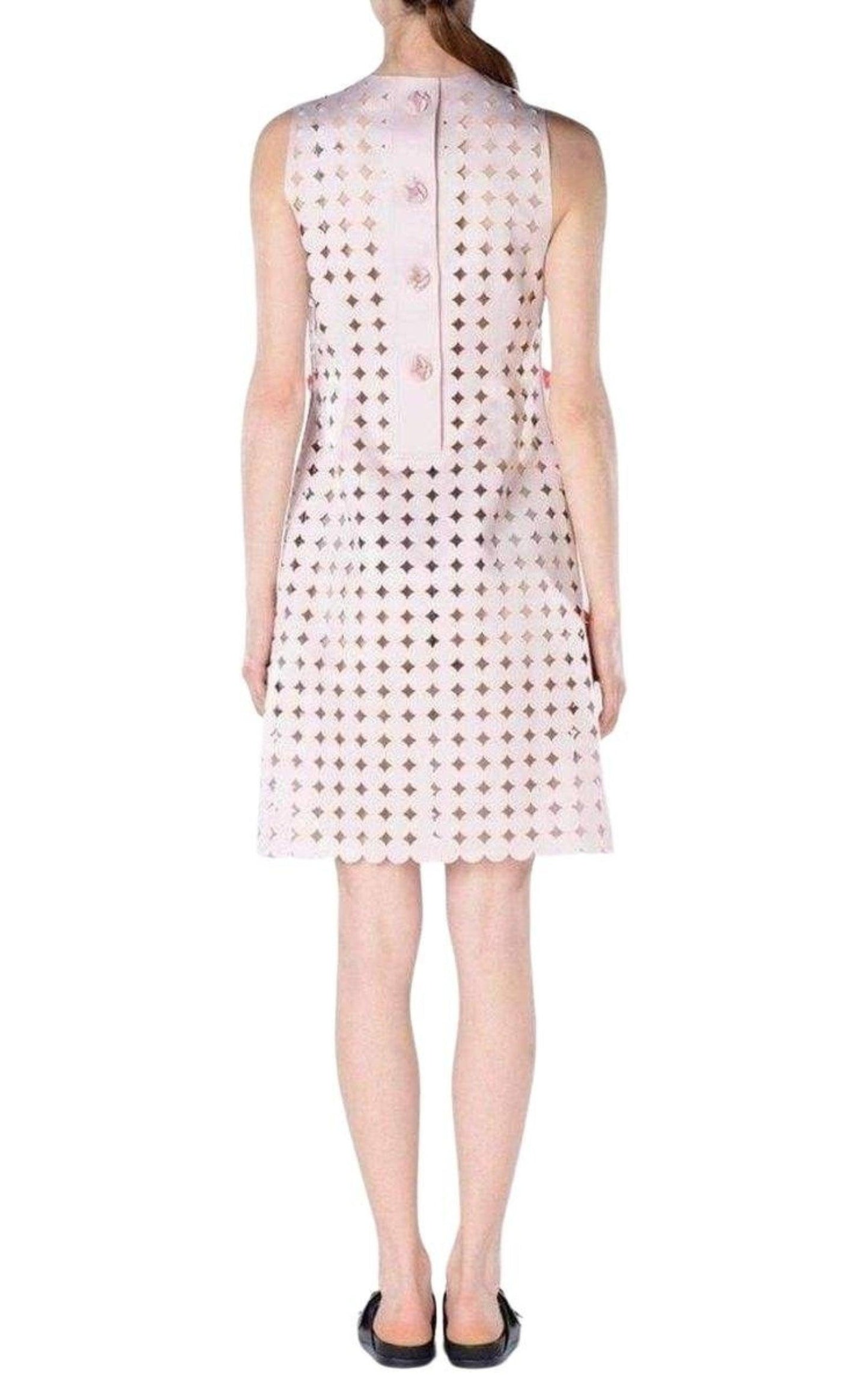 Light Pink Laser Cut Short Dress Paskal