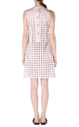 Light Pink Laser Cut Short Dress Paskal