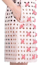 Light Pink Laser Cut Short Dress Paskal