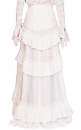 White Maxi Frill Skirt Philosophy Di Lorenzo Serafini