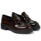 Logo Leather Loafers Prada