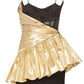 Draped Metallic Silk And Crepe Mini Dress Rasario