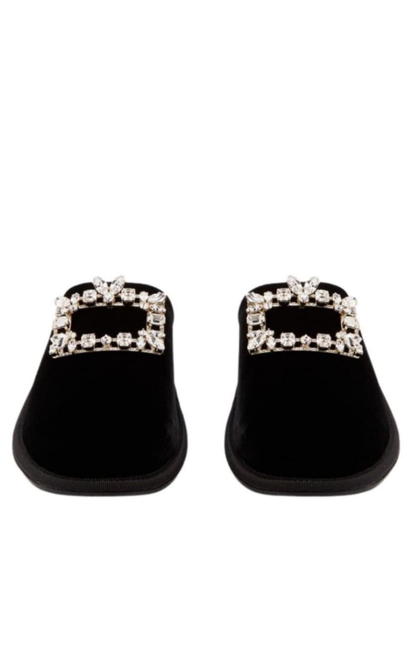 Roger Vivier Hotel Vivier Crystal-buckle Velvet Slippers