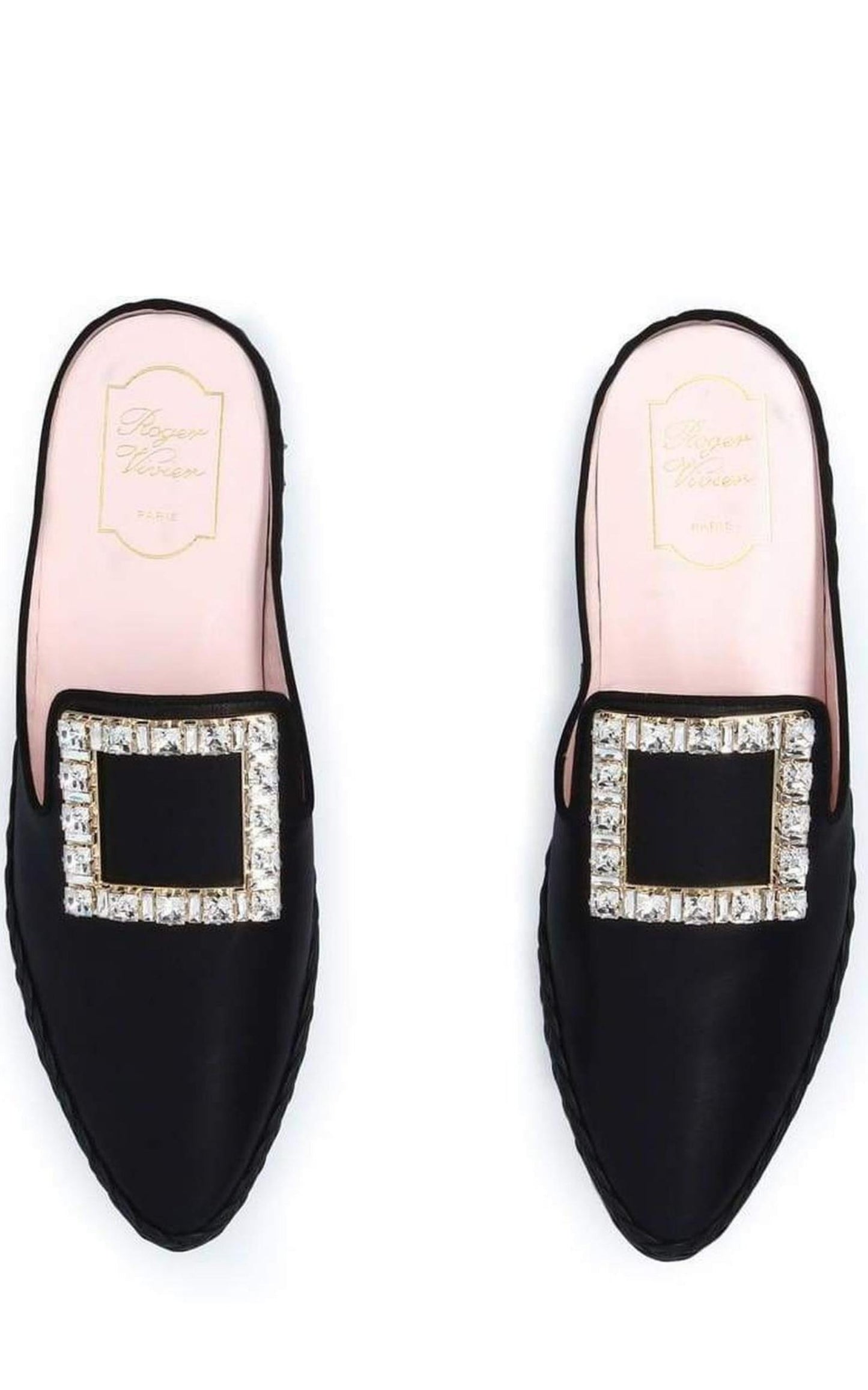 RV Lounge Strass Buckle Mules Roger Vivier