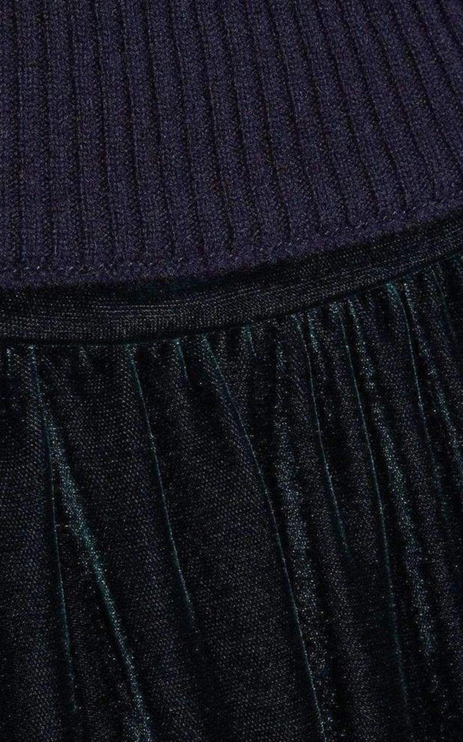 Wool Velvet Panelled Dress Sacai