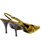 Blade 90 Velvet Slingback Pumps in Mustered Saint Laurent