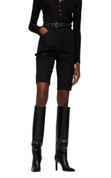 Kid Knee High Leather Boots Saint Laurent