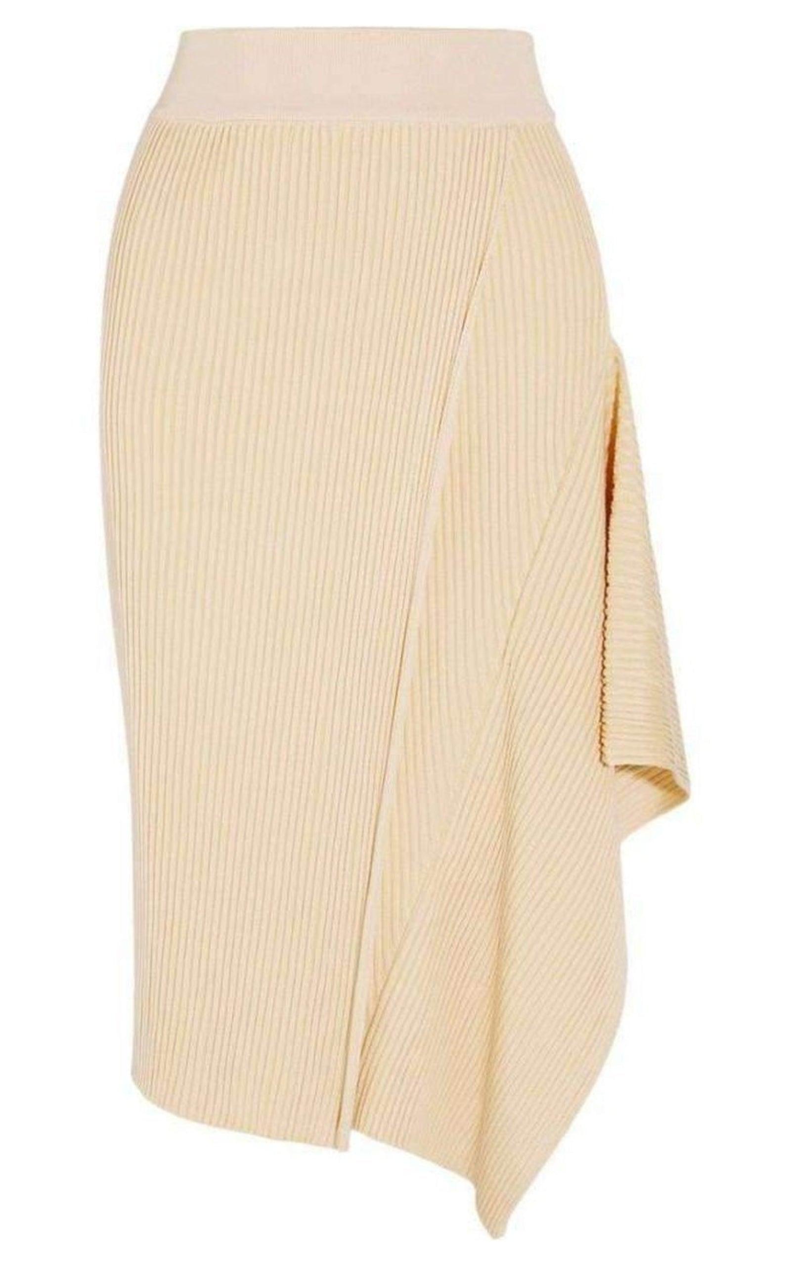 Asymmetric Ribbed Stretch-Jersey Midi Skirt Stella McCartney