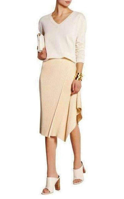 Asymmetric Ribbed Stretch-Jersey Midi Skirt Stella McCartney