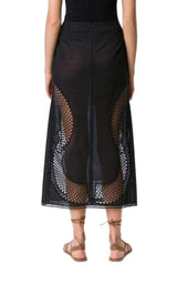 Perforated A-Line Black Skirt Stella McCartney