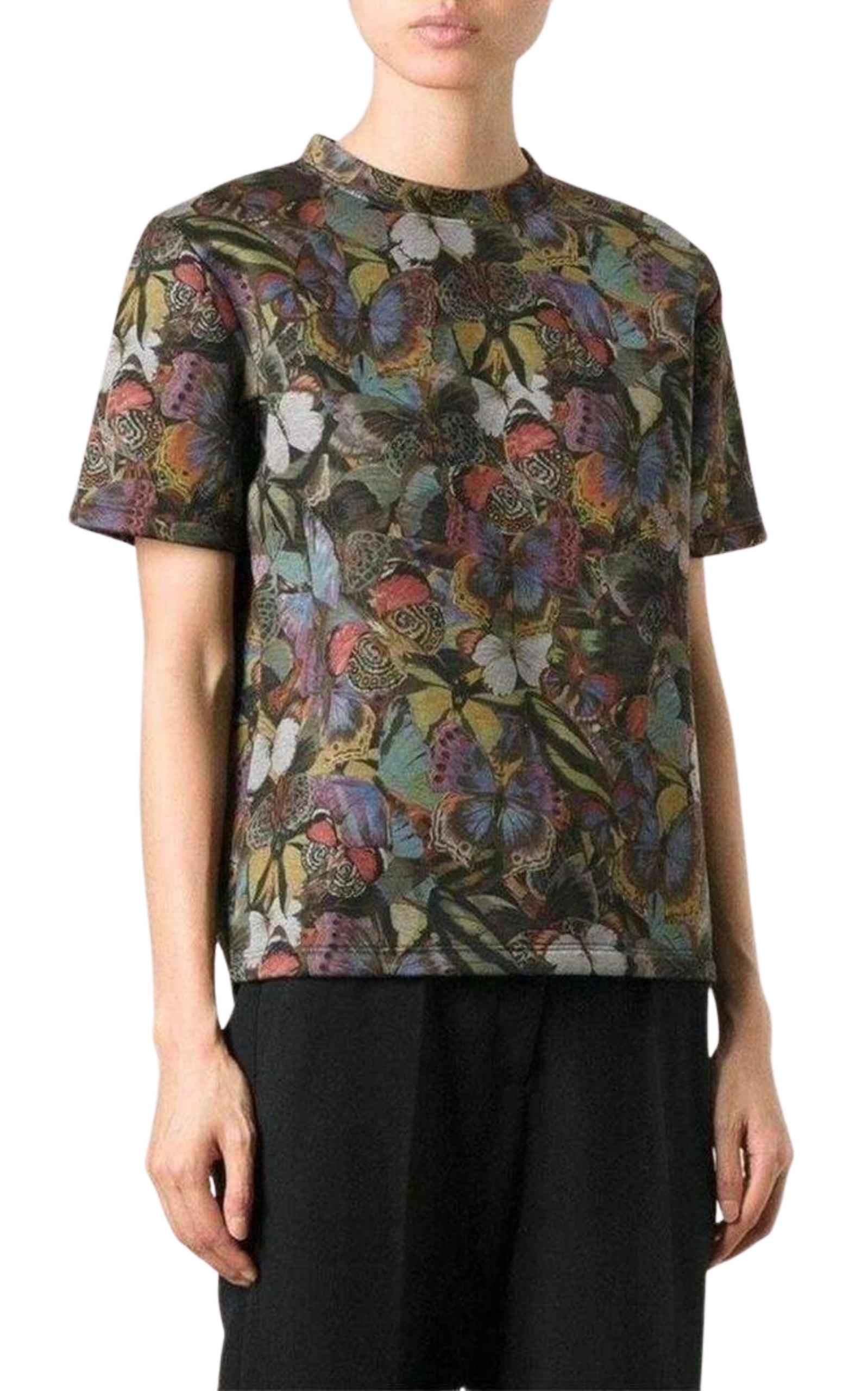 Cotton Butterfly Print T-Shirt Valentino