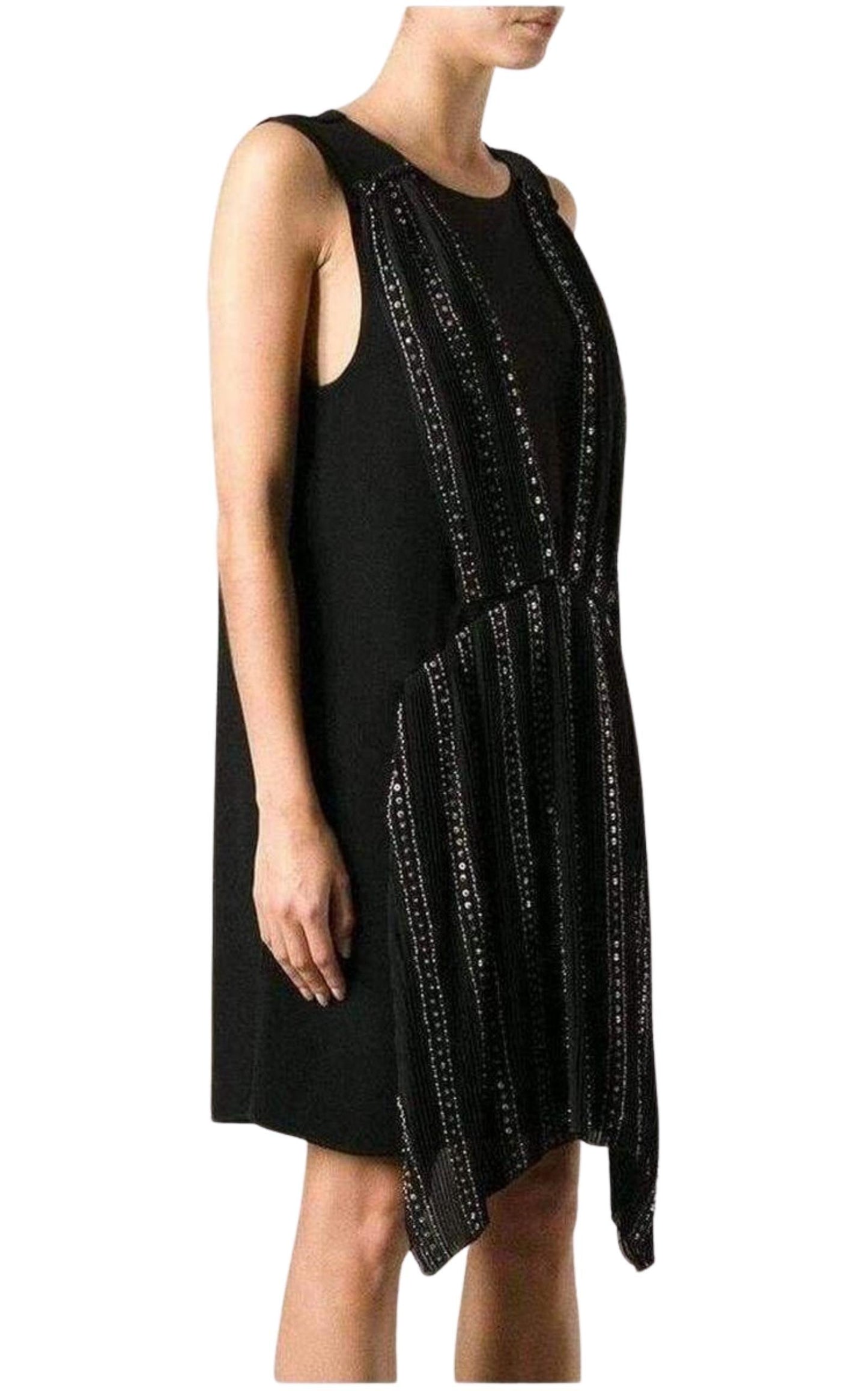 Black Embellished Silk Cocktail Dress Vanessa Bruno