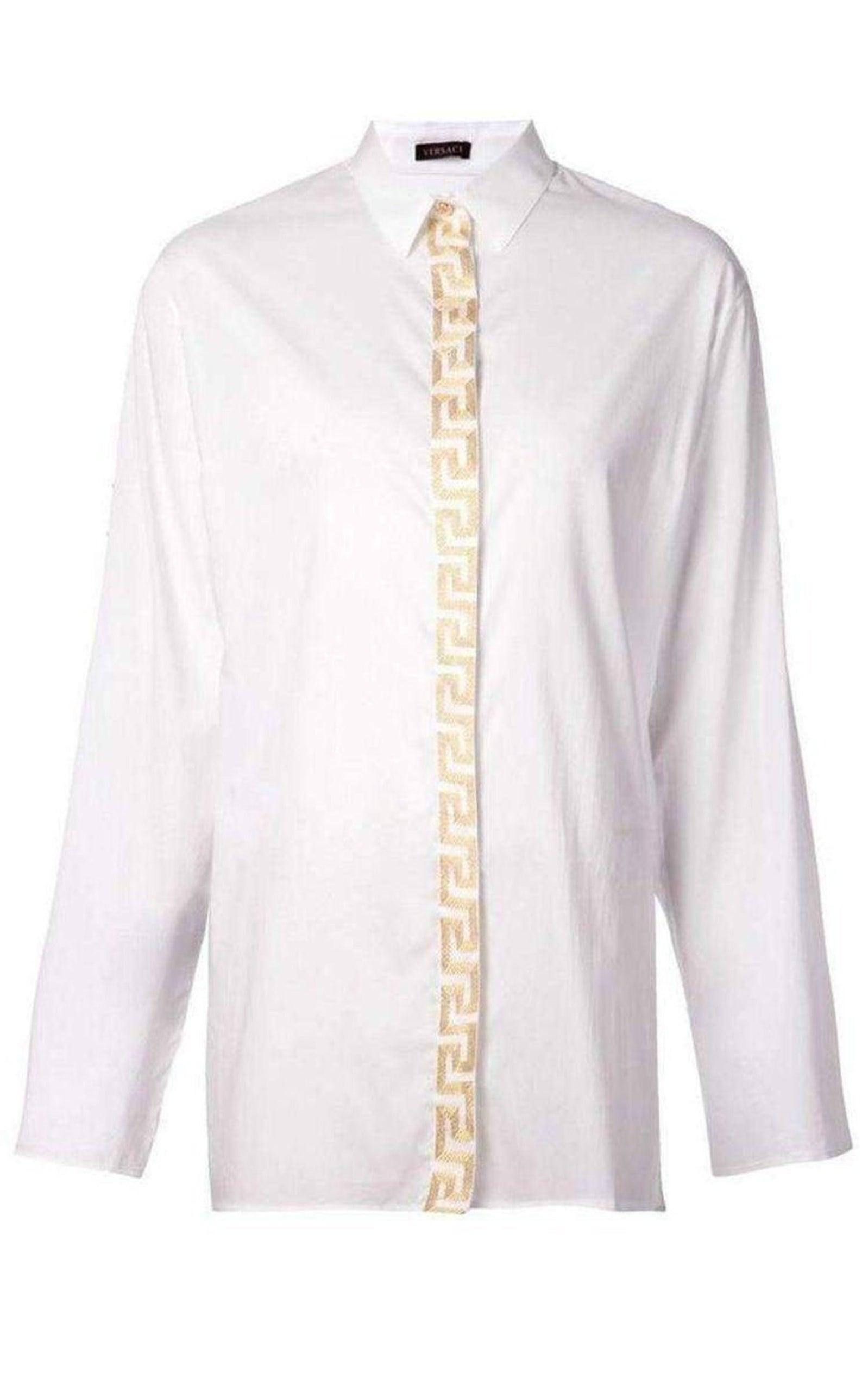 Embroidered Placket Shirt Versace