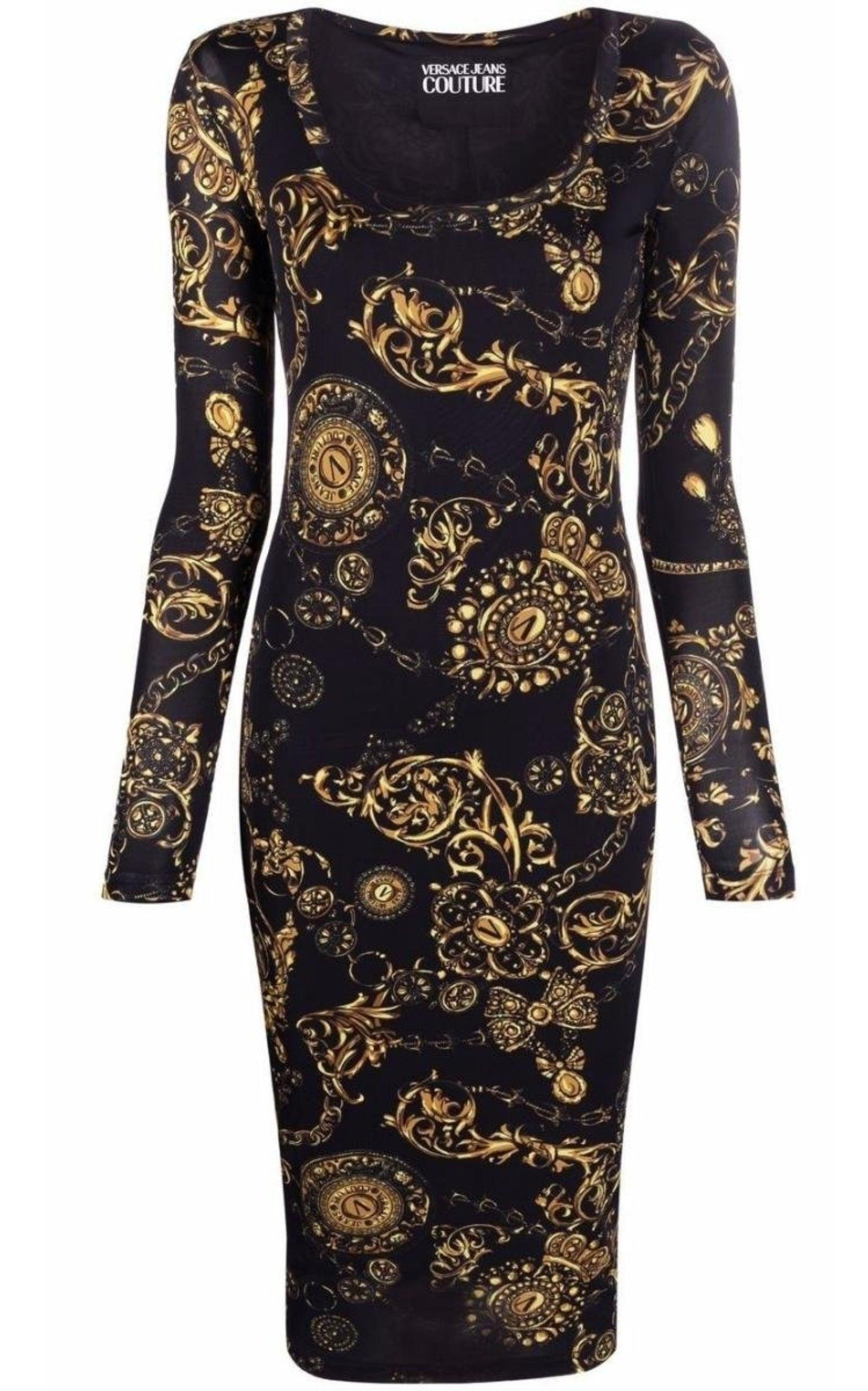 Versace Jeans Couture Baroque print Midi Dress