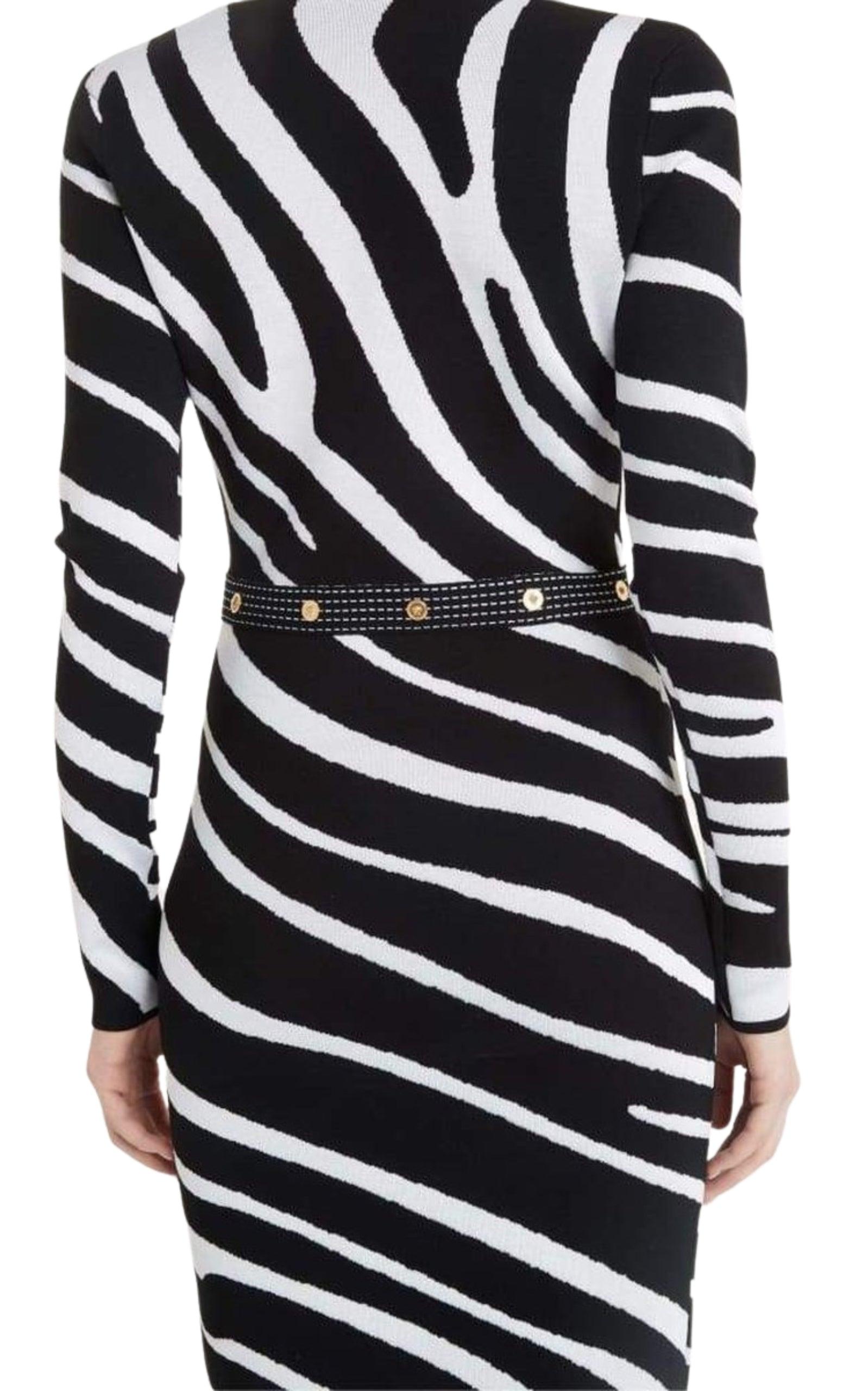 Zebra Print Sweater Dress Versace